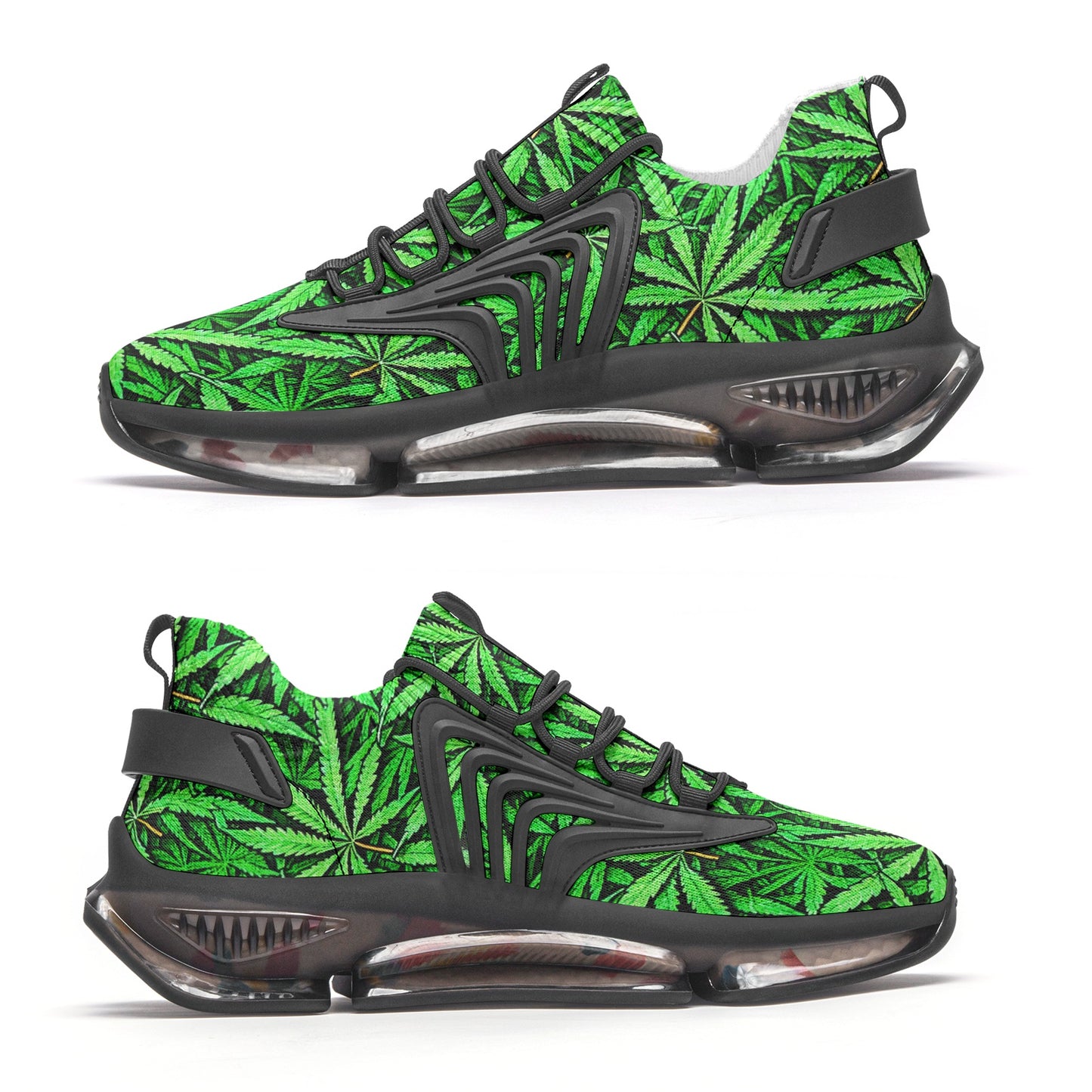 Unisex Leafy Green Low Top Mesh Sneakers