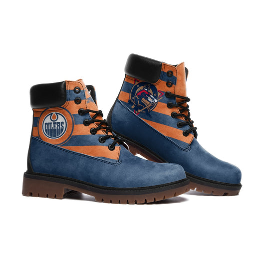 Edmonton Oilers Inspired Casual Leather Lightweight boots