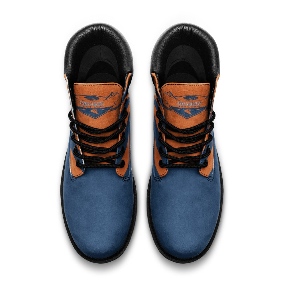 Edmonton Oilers Inspired Casual Leather Lightweight boots