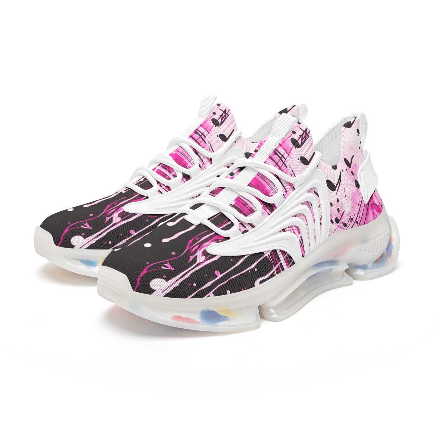 Pink Music Drop Unisex Low Top Mesh Sneakers