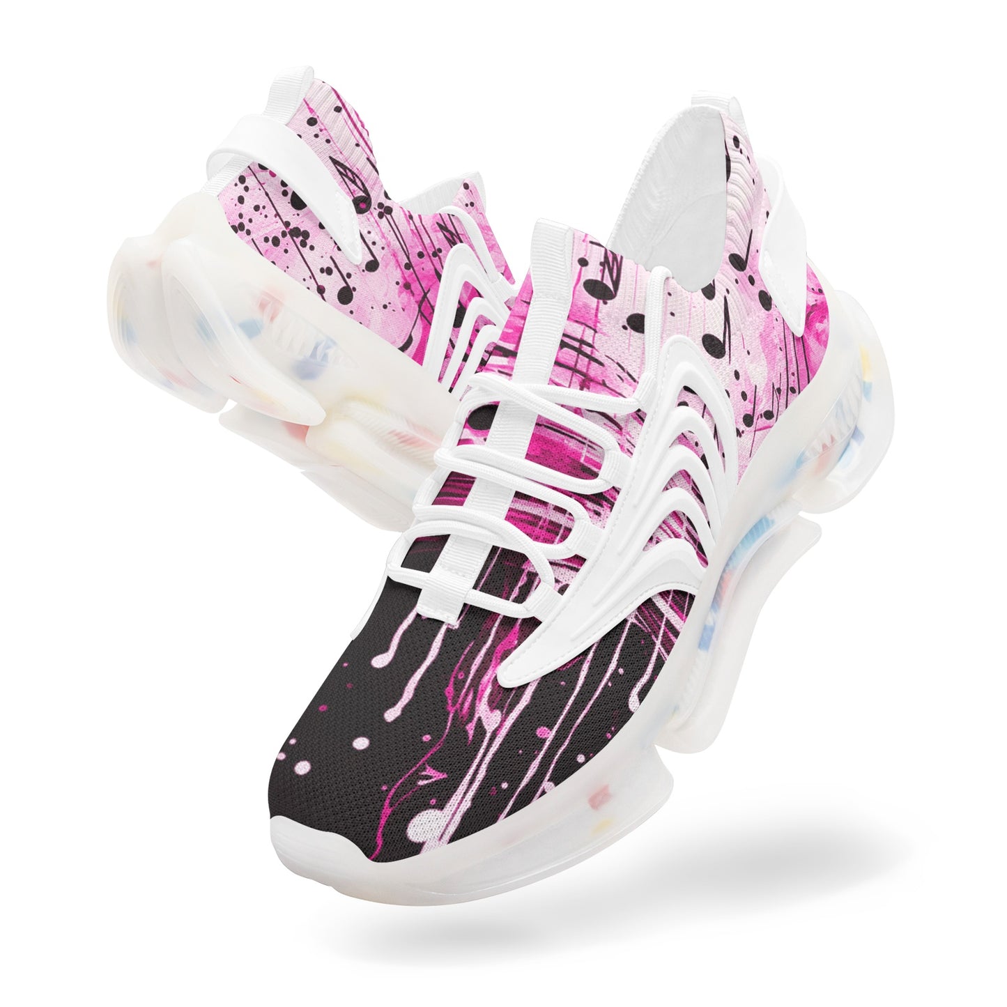 Pink Music Drop Unisex Low Top Mesh Sneakers