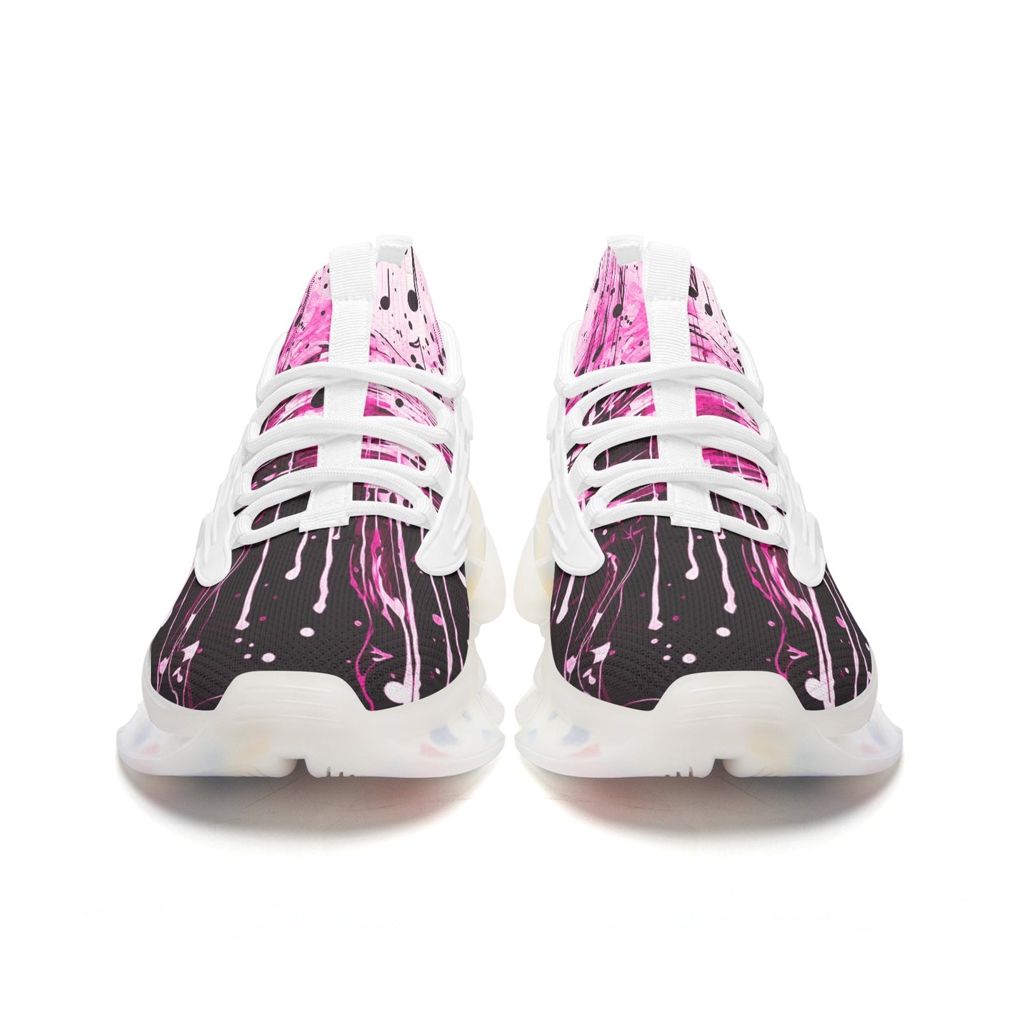 Pink Music Drop Unisex Low Top Mesh Sneakers