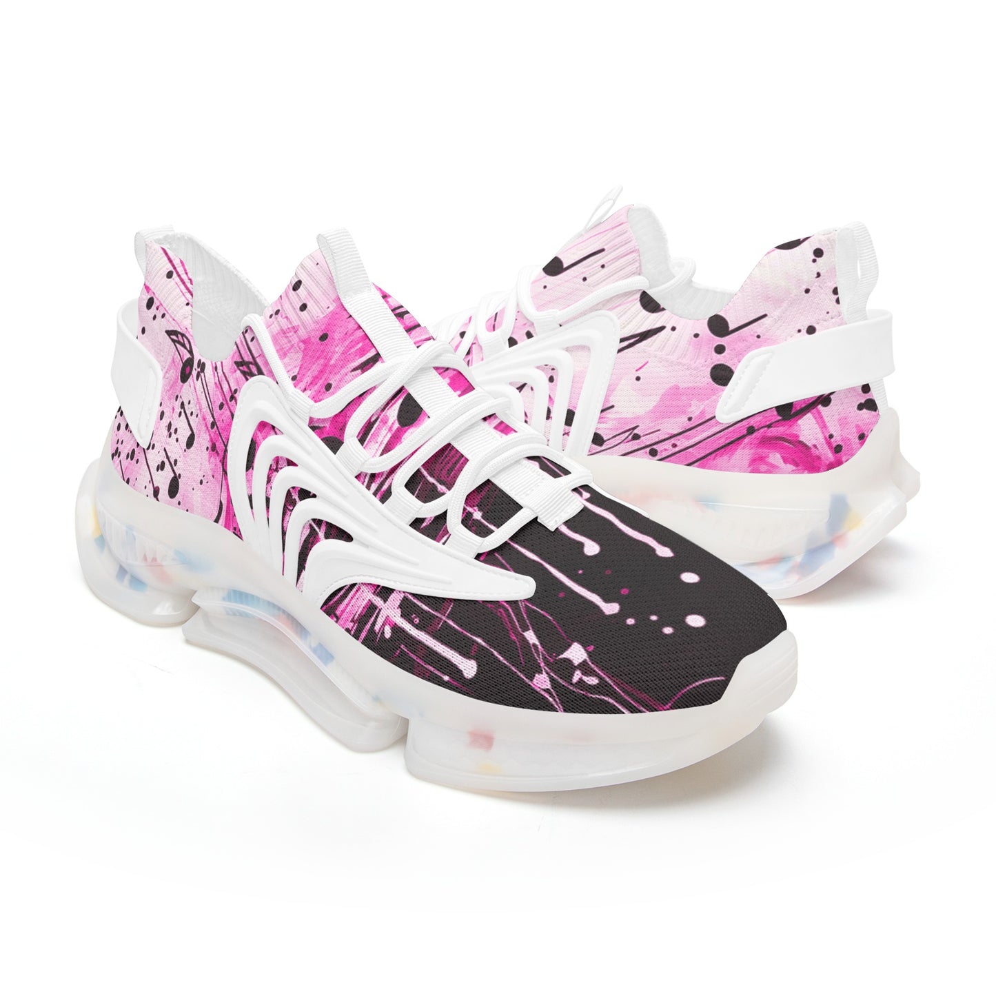 Pink Music Drop Unisex Low Top Mesh Sneakers