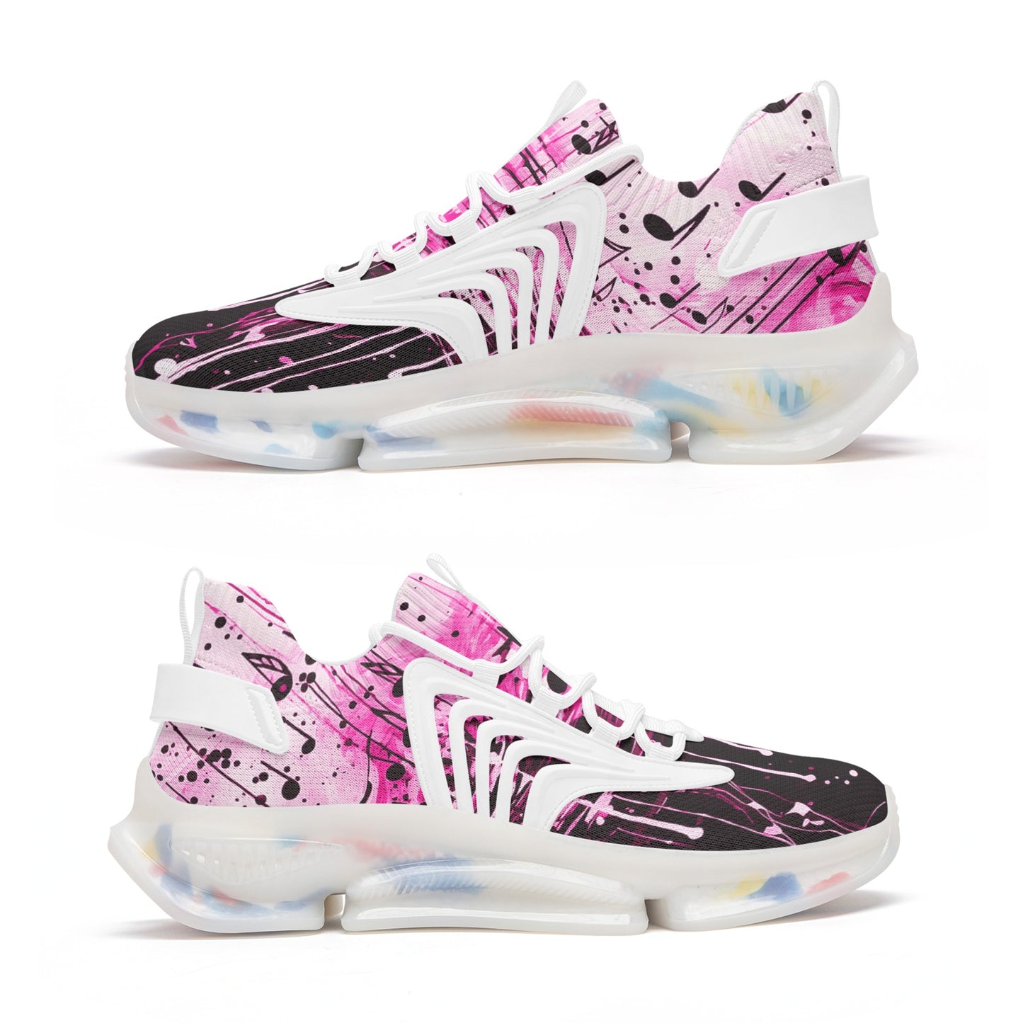 Pink Music Drop Unisex Low Top Mesh Sneakers