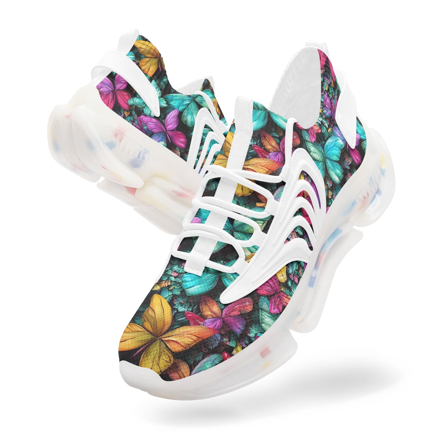 Unisex Butterfly Collage Low Top Mesh Sneakers
