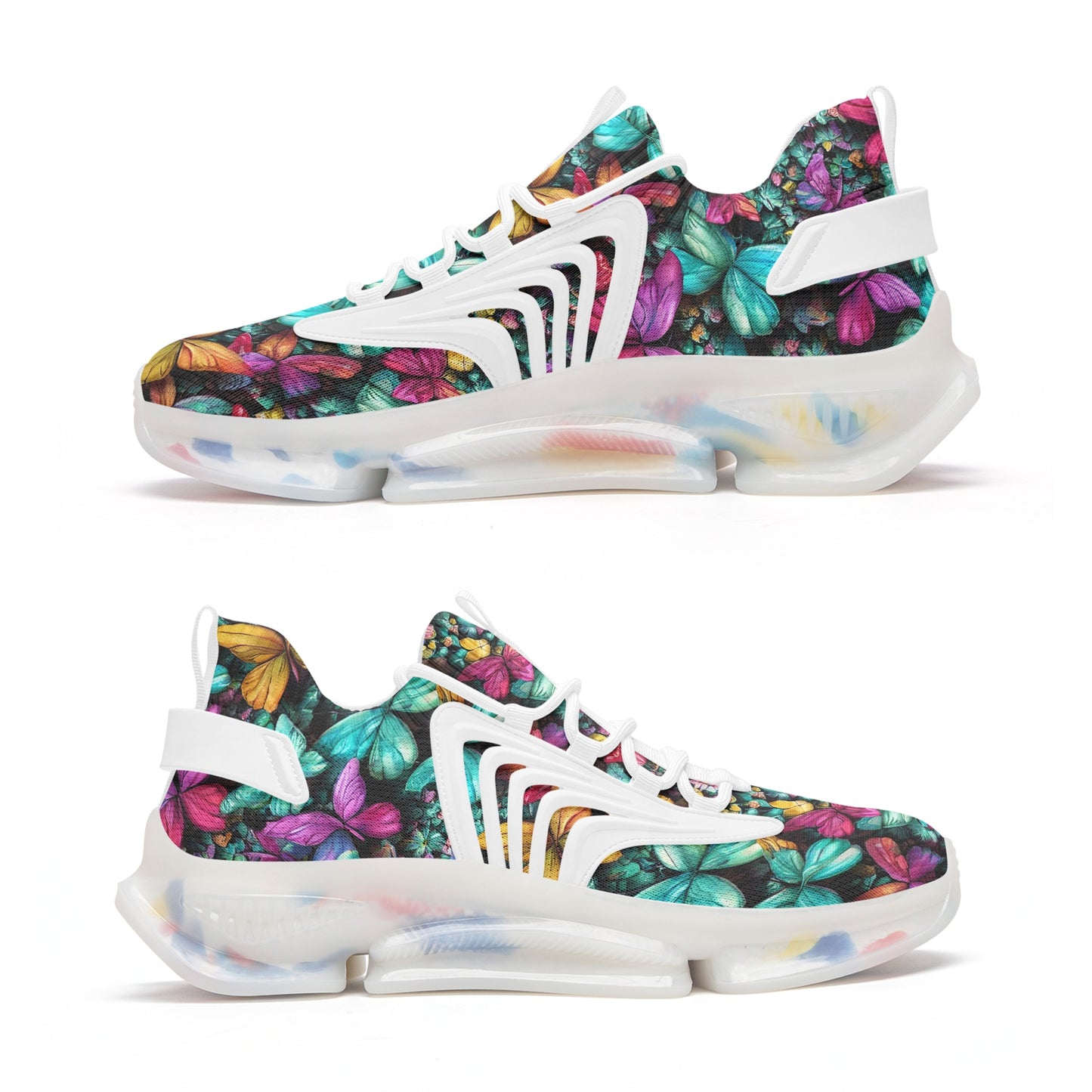 Unisex Butterfly Collage Low Top Mesh Sneakers