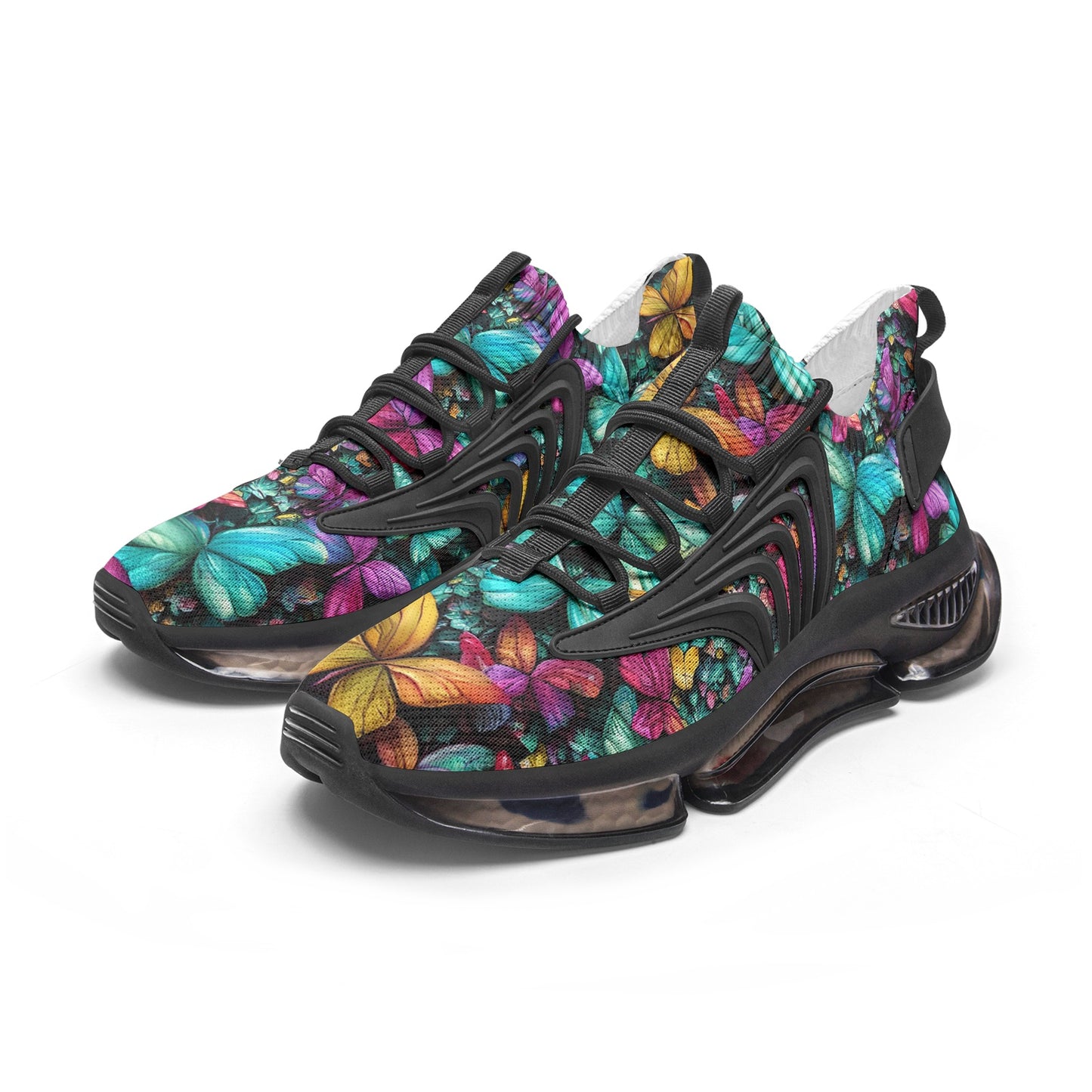 Unisex Butterfly Collage Low Top Mesh Sneakers