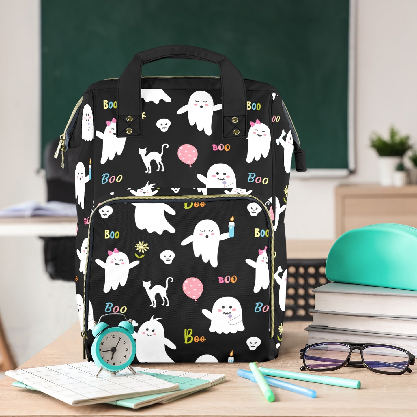 Cute Ghosts on Pink New Multi-Function Diaper Bag