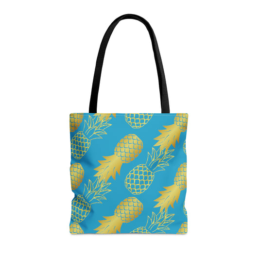 Upside Down Pineapple Tote Bag Turquoise