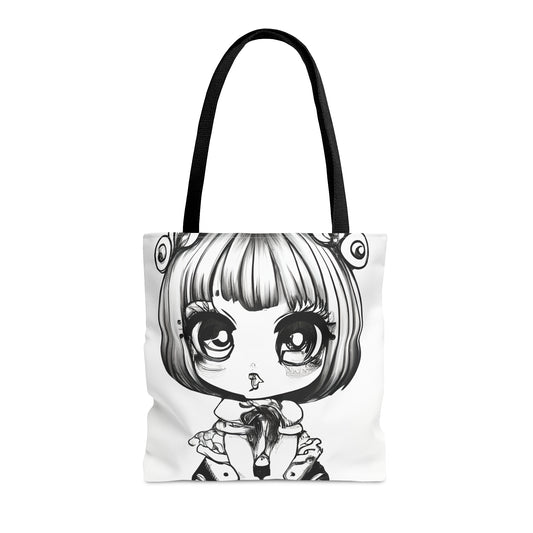 Kawaii Anime Colour in Black and White Tote Bag