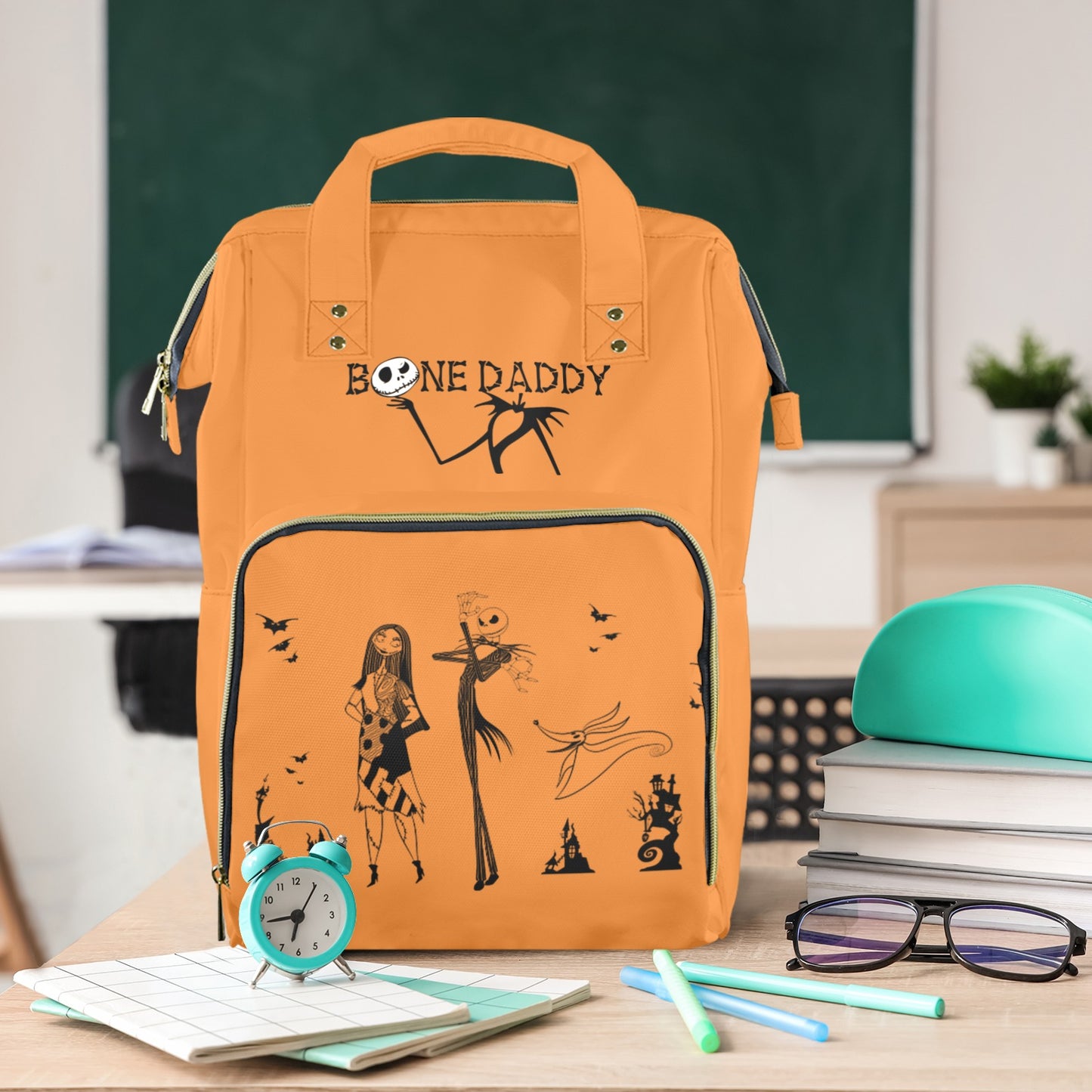 NMBC Orange Silhouettes New Multi-Function Diaper Bag-Large