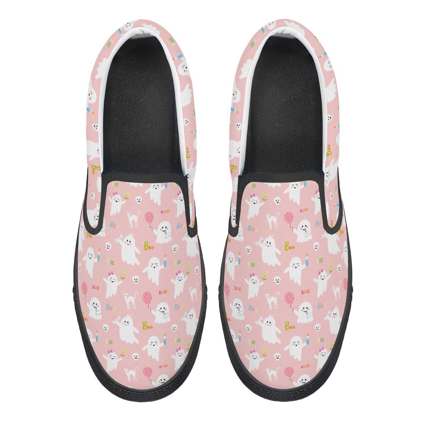 Pink Ghosts Sweet Halloween Slip On Shoes