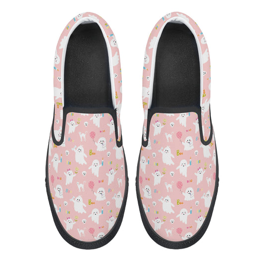 Pink Ghosts Sweet Halloween Slip On Shoes