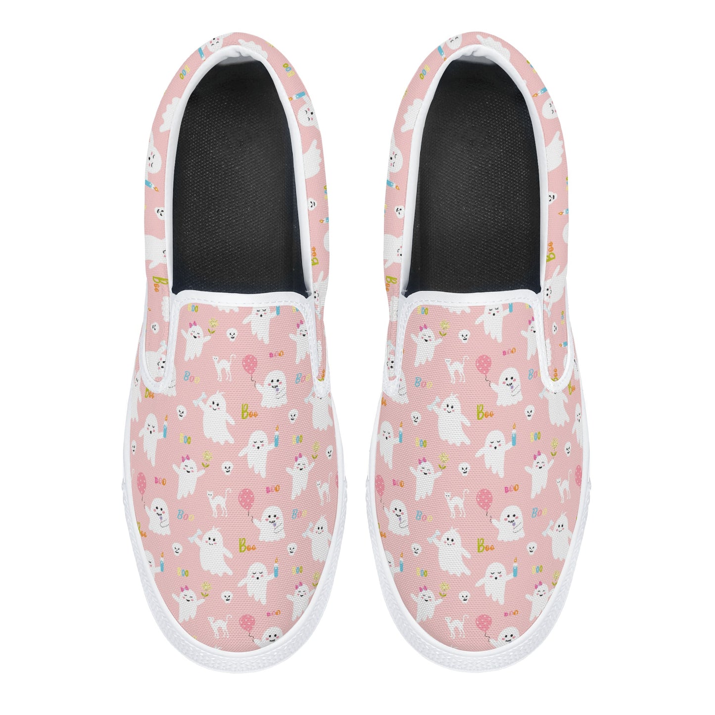 Pink Ghosts Sweet Halloween Slip On Shoes