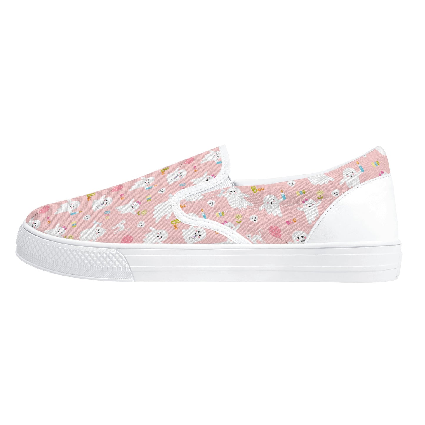 Pink Ghosts Sweet Halloween Slip On Shoes