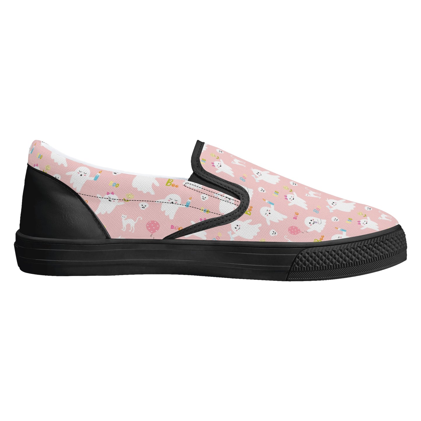 Pink Ghosts Sweet Halloween Slip On Shoes