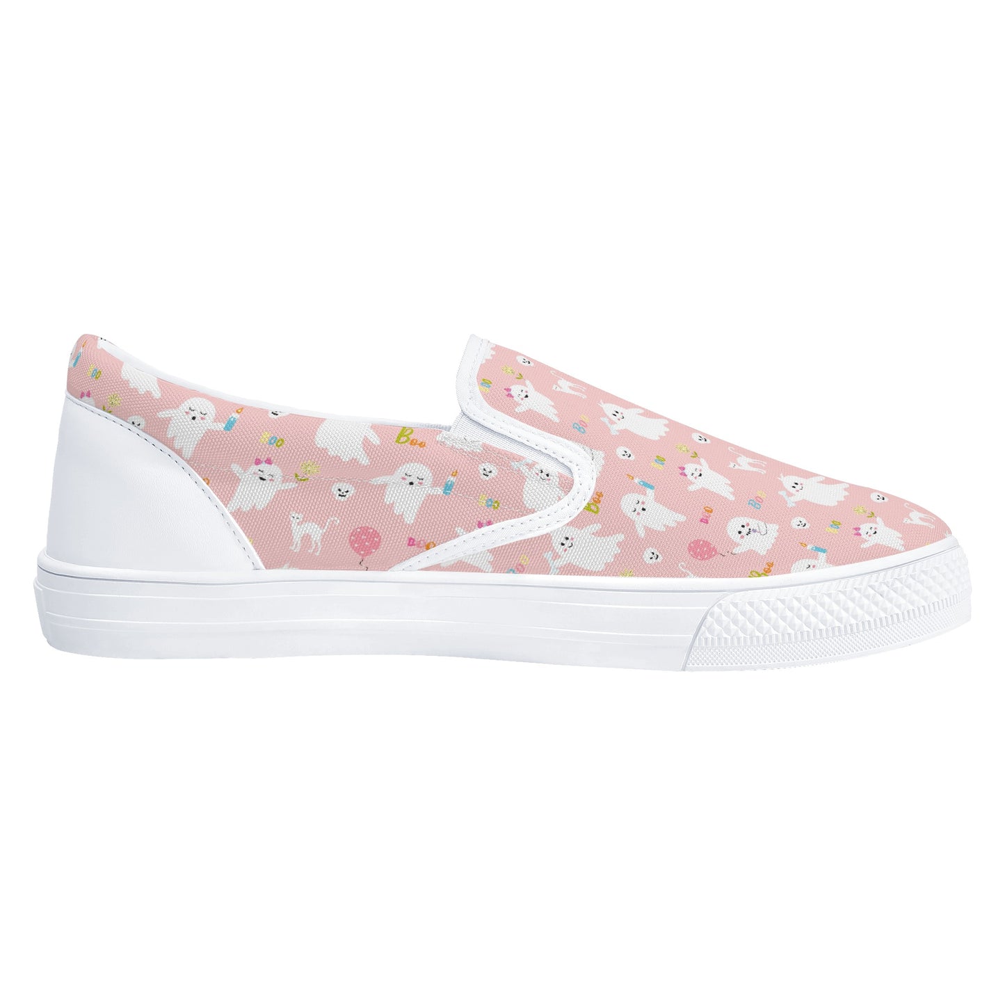 Pink Ghosts Sweet Halloween Slip On Shoes