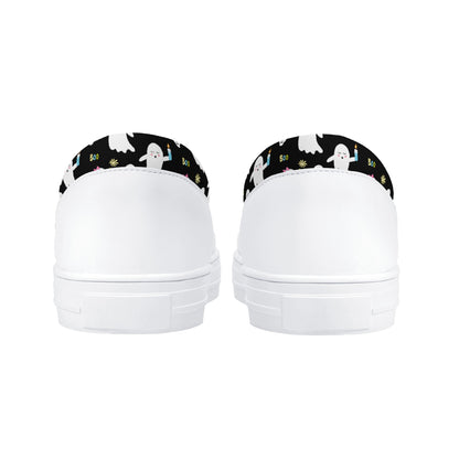 Black Ghosts Cats Halloween Slip On Shoes