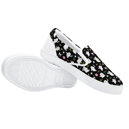 Black Ghosts Cats Halloween Slip On Shoes