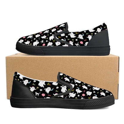 Black Ghosts Cats Halloween Slip On Shoes