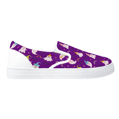 Purple Party Ghosts Halloween Slip On Shoes