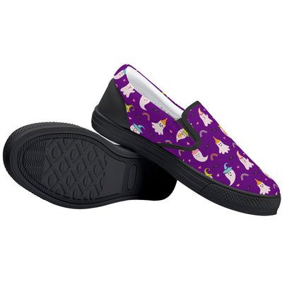 Purple Party Ghosts Halloween Slip On Shoes