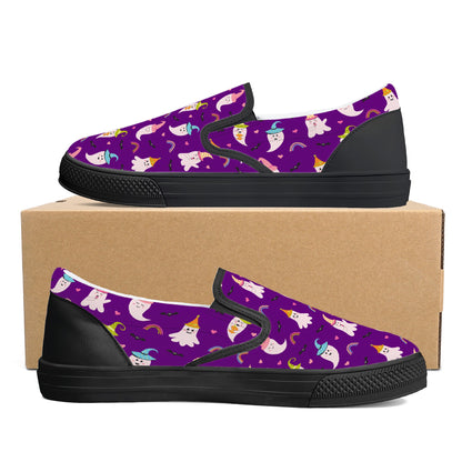 Purple Party Ghosts Halloween Slip On Shoes