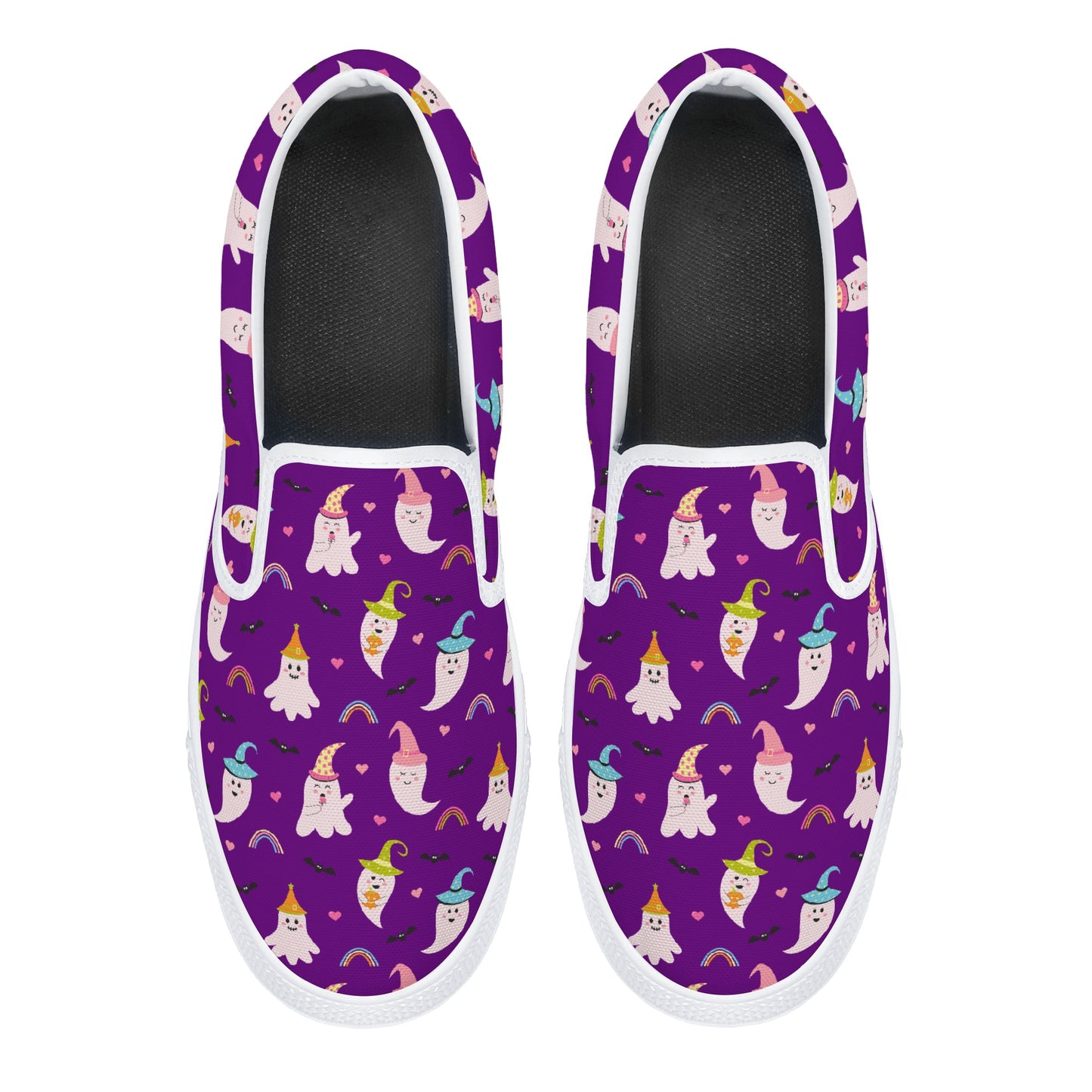 Purple Party Ghosts Halloween Slip On Shoes