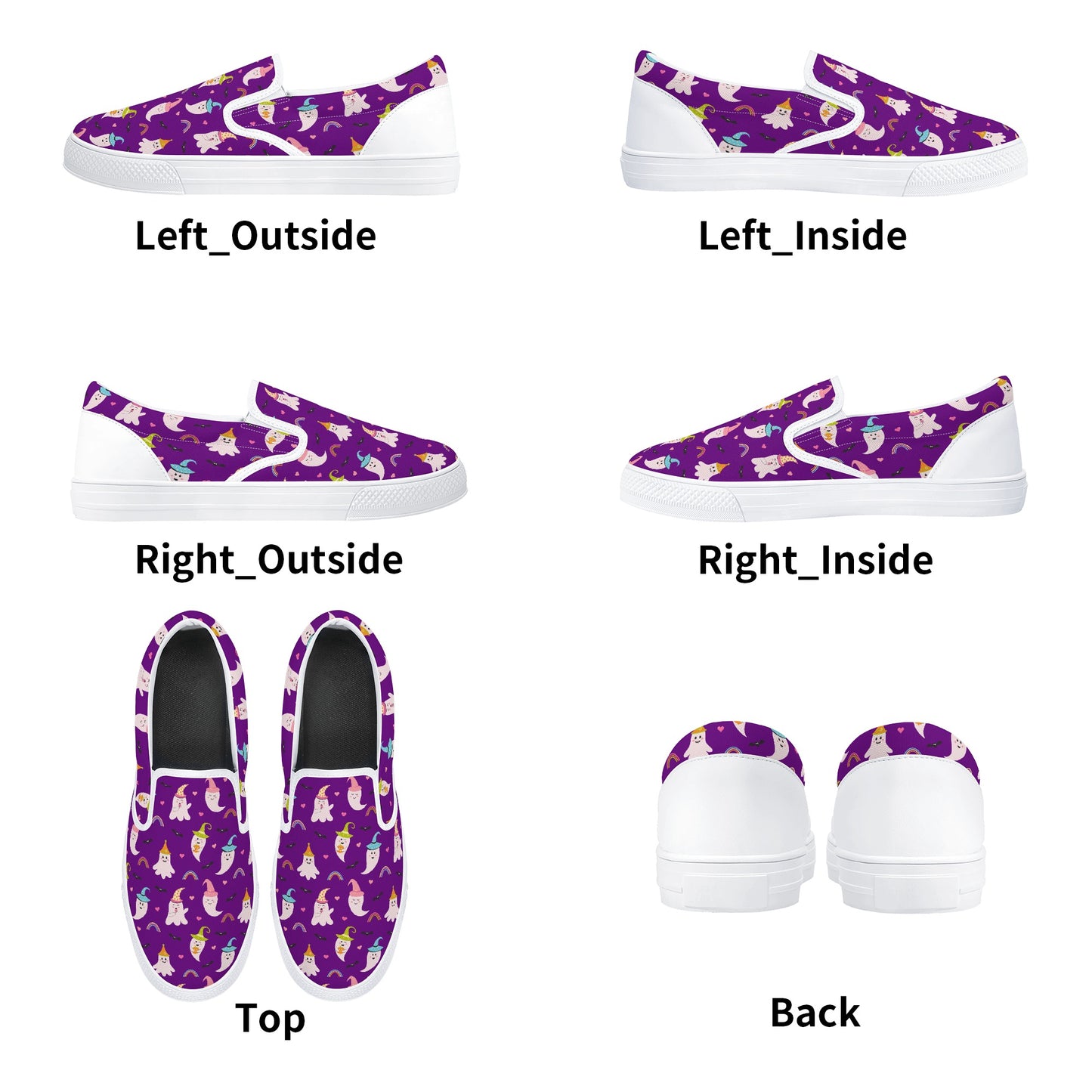 Purple Party Ghosts Halloween Slip On Shoes