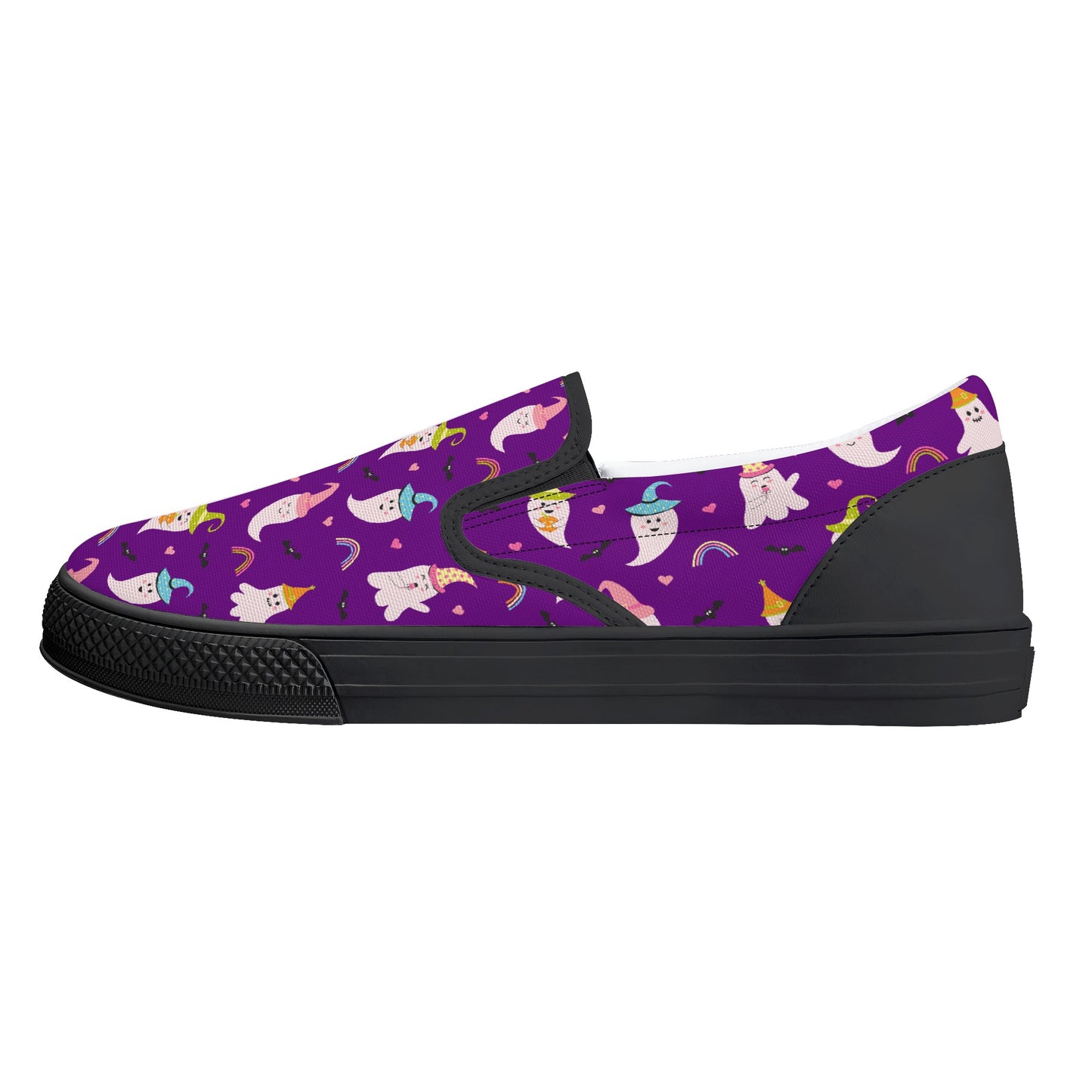 Purple Party Ghosts Halloween Slip On Shoes