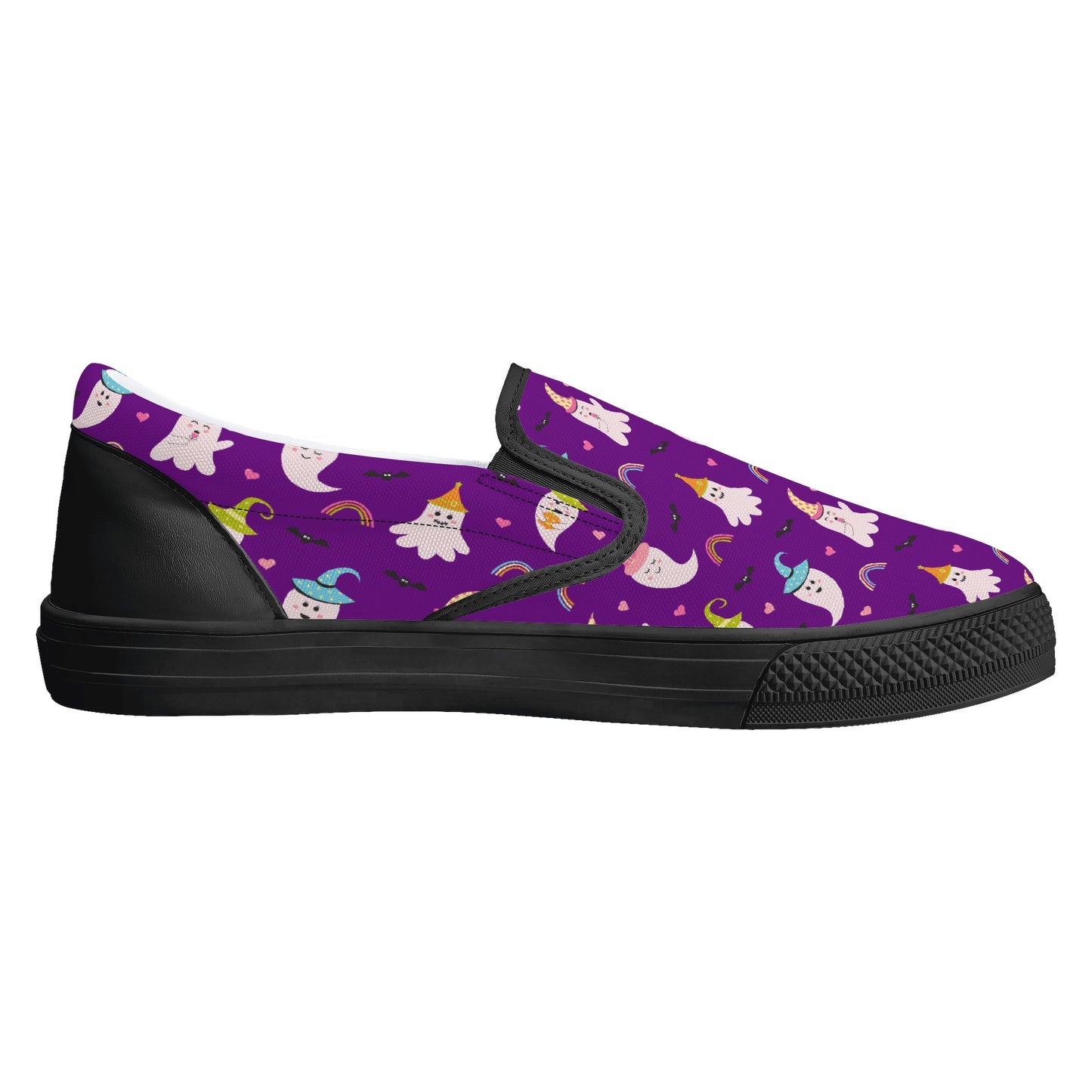 Purple Party Ghosts Halloween Slip On Shoes