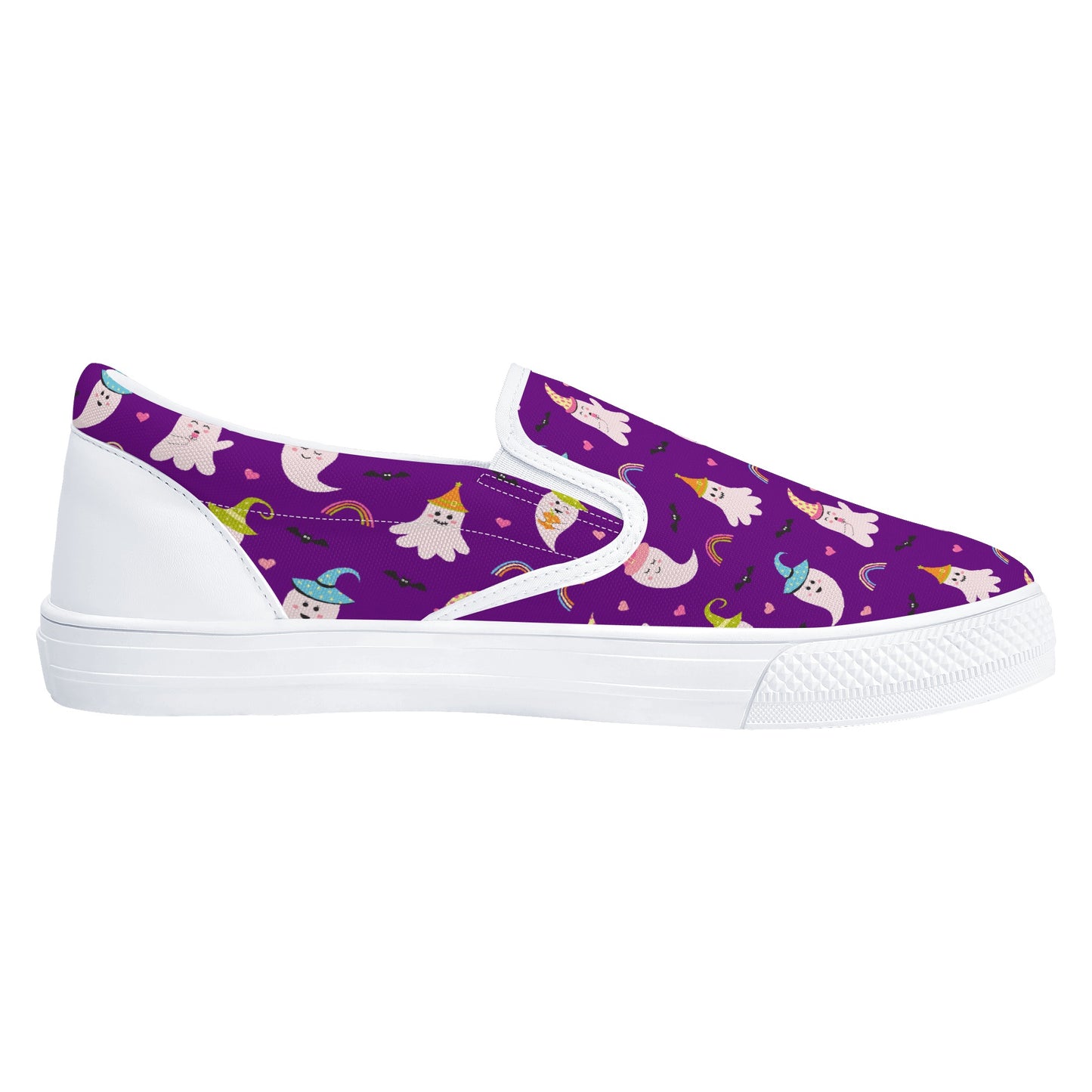 Purple Party Ghosts Halloween Slip On Shoes