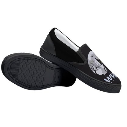 Murder Kitty Moon Gothic Halloween Slip On Shoes