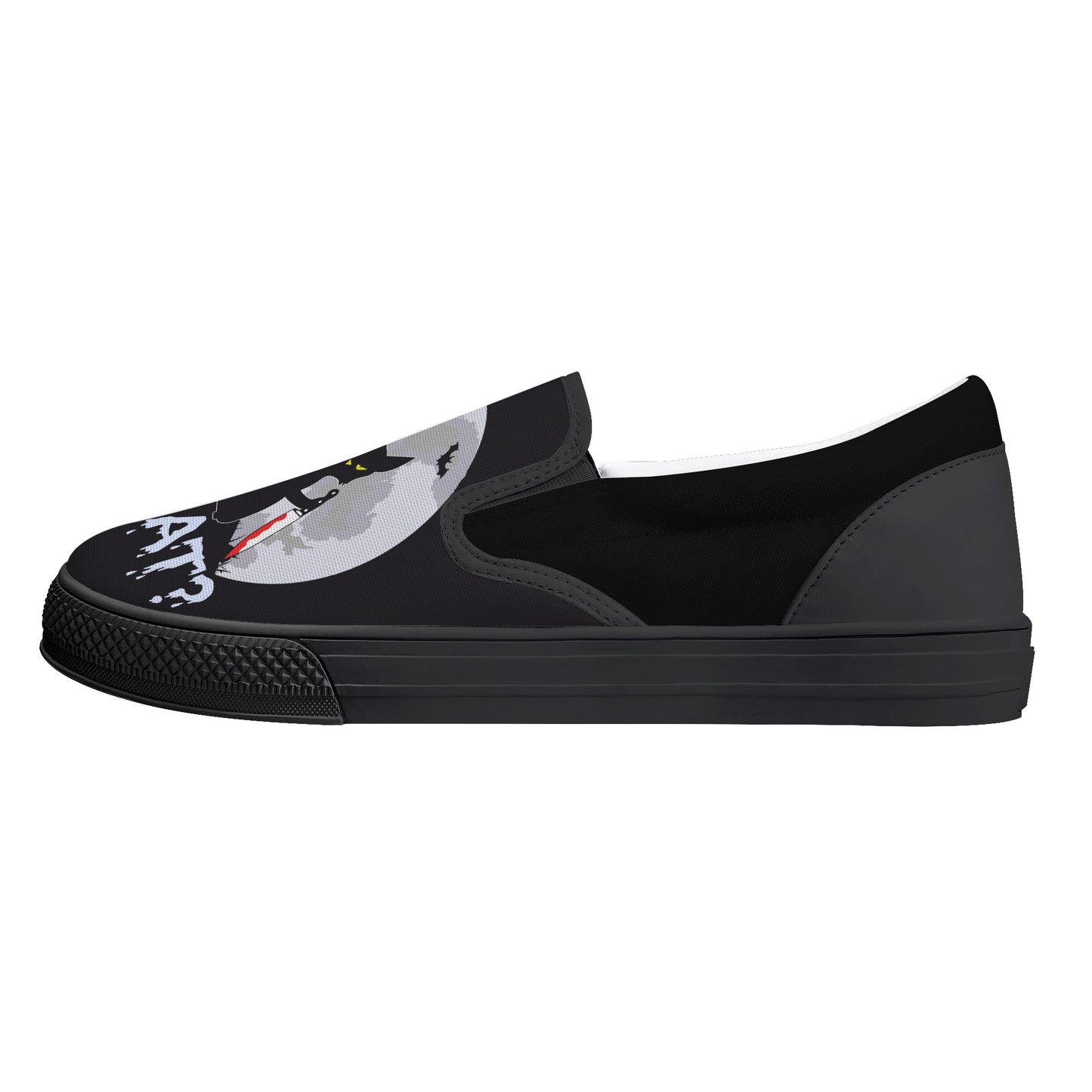 Murder Kitty Moon Gothic Halloween Slip On Shoes