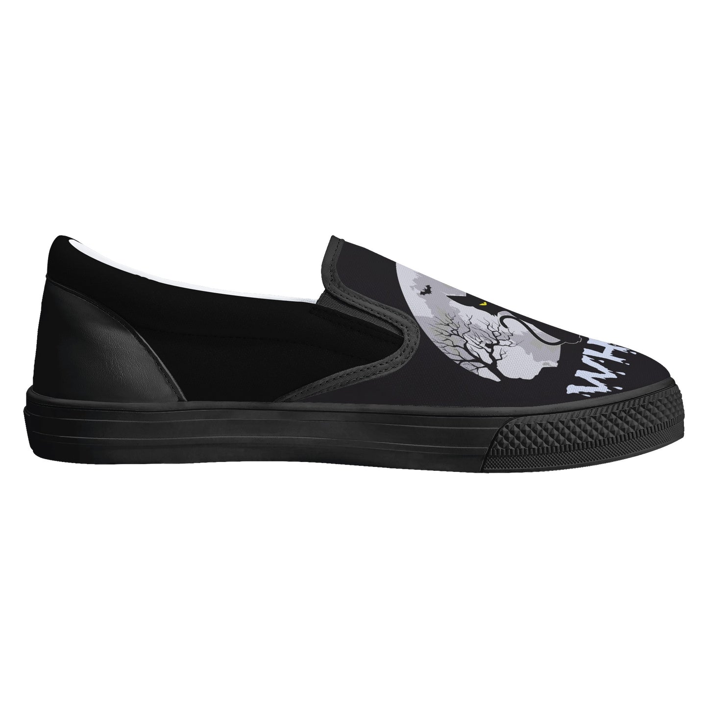 Murder Kitty Moon Gothic Halloween Slip On Shoes