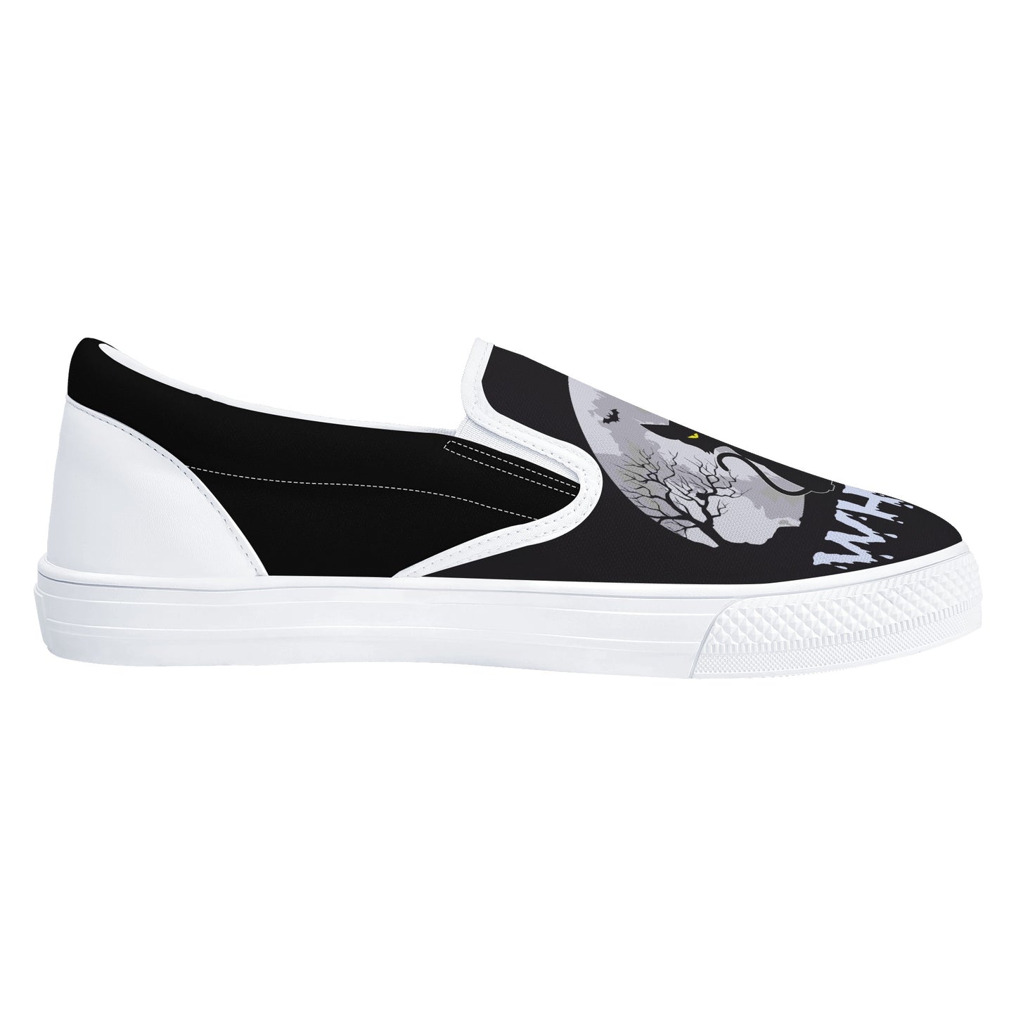 Murder Kitty Moon Gothic Halloween Slip On Shoes