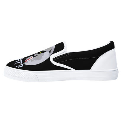 Murder Kitty Moon Gothic Halloween Slip On Shoes