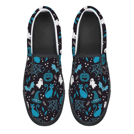 Black and Blue Halloween Party Slip On Shoes