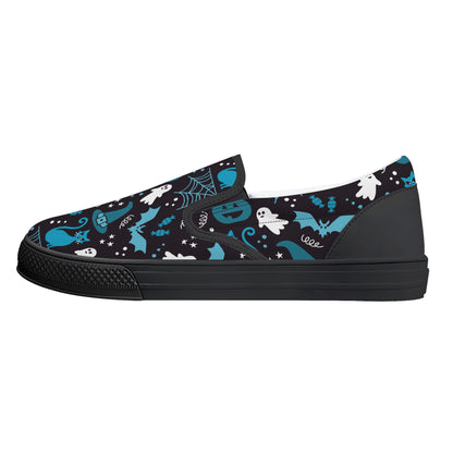 Black and Blue Halloween Party Slip On Shoes