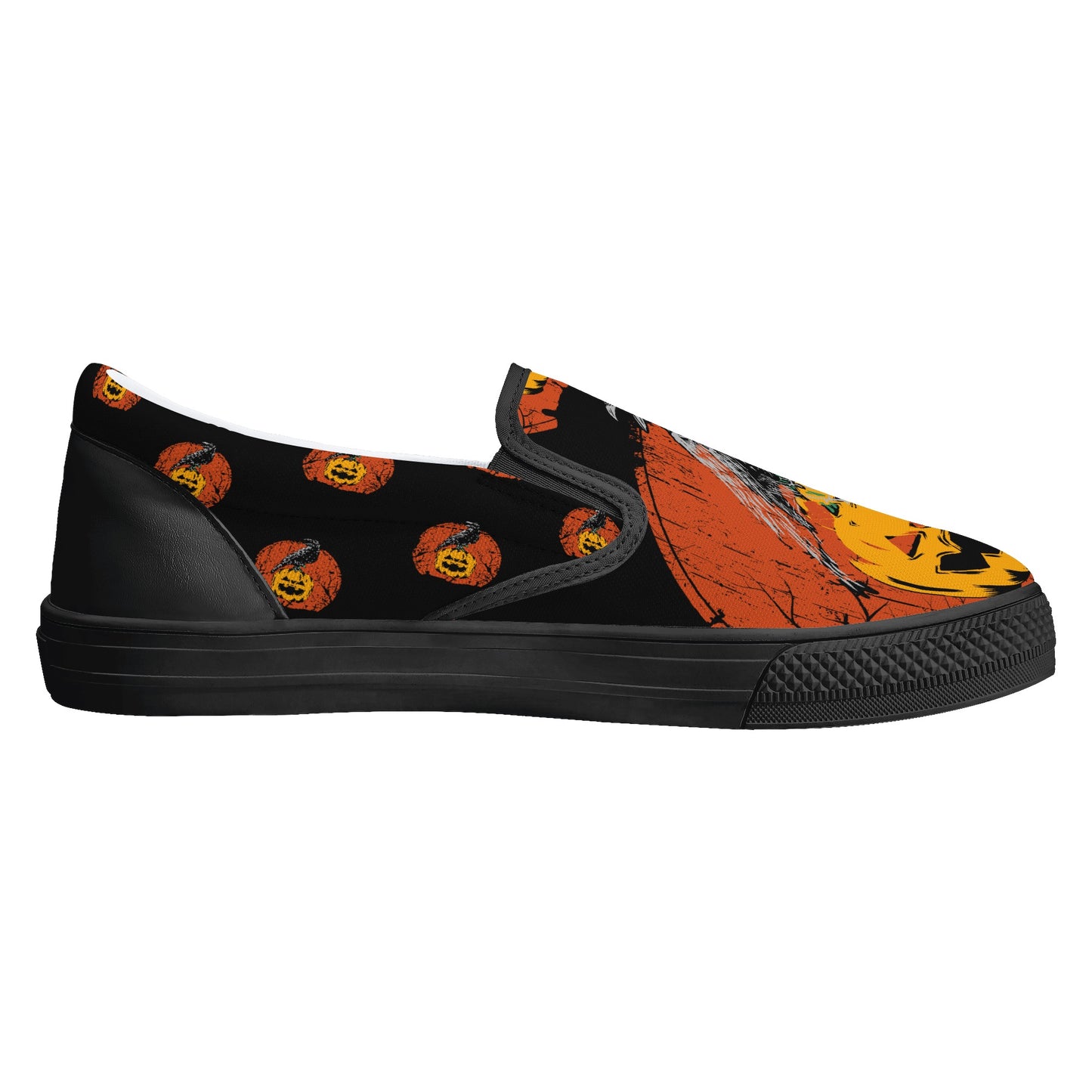 Pumpkin Crow Halloween Slip On Shoes