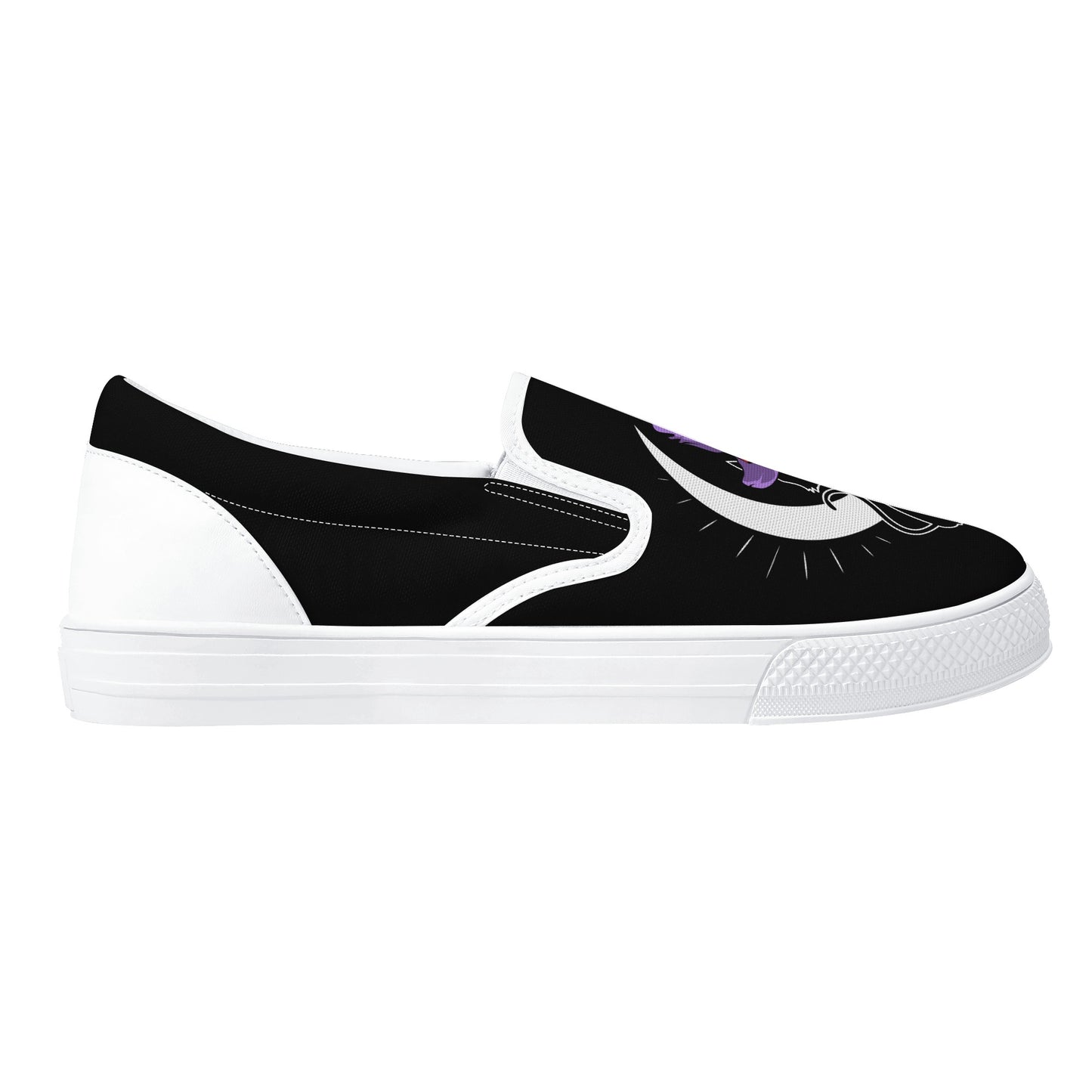 Black Cat Moon Halloween Slip On Shoes