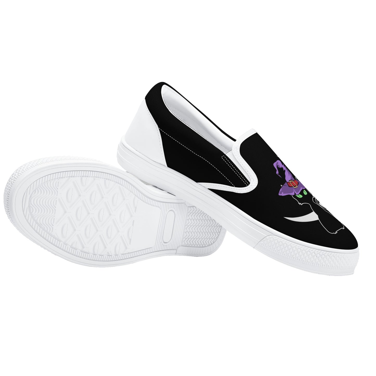 Black Cat Moon Halloween Slip On Shoes