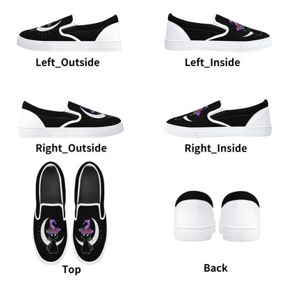 Black Cat Moon Halloween Slip On Shoes