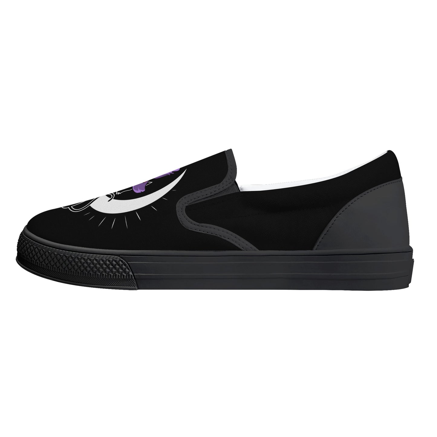 Black Cat Moon Halloween Slip On Shoes