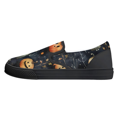 Halloween Happy Ghost Pumpkin Slip On Shoes