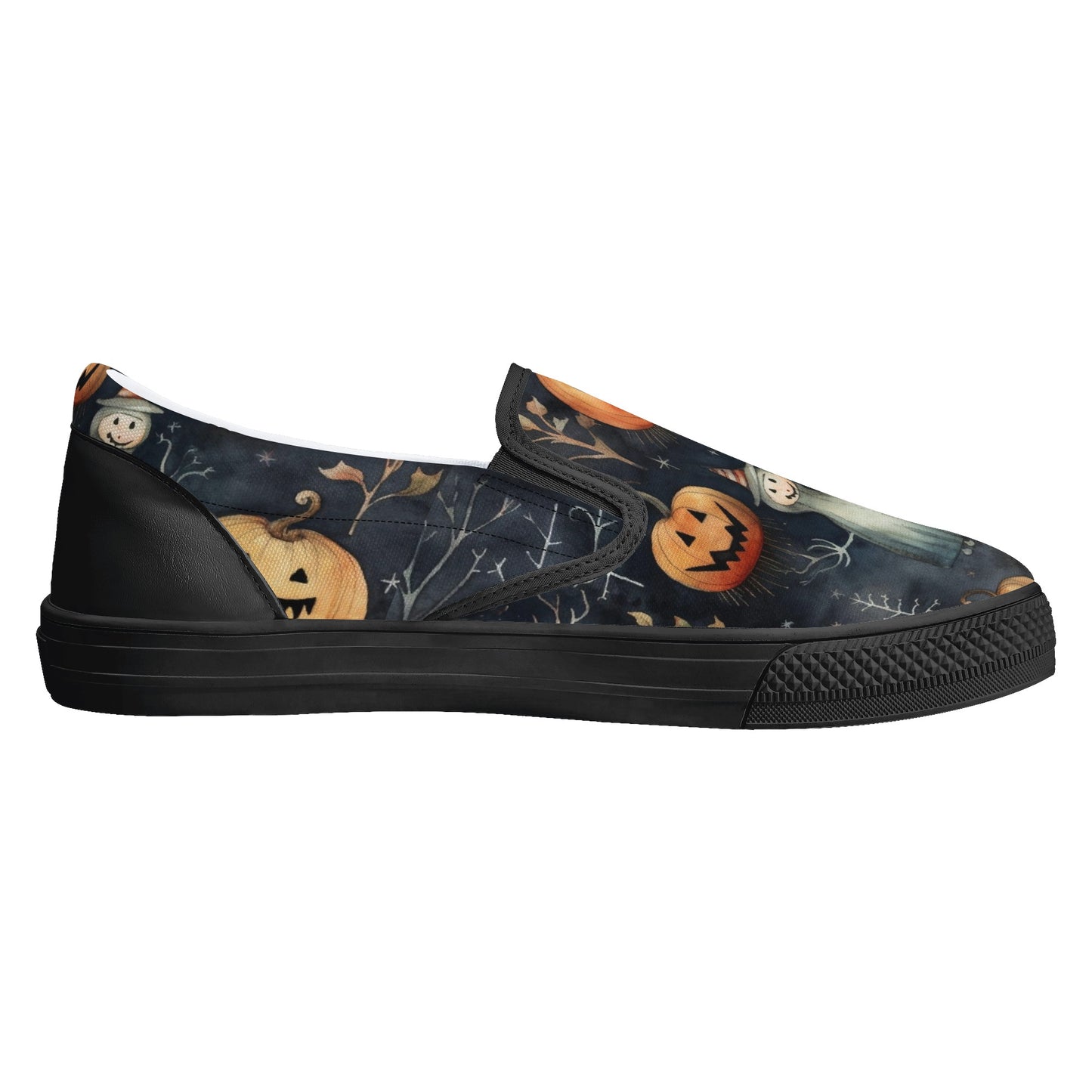 Halloween Happy Ghost Pumpkin Slip On Shoes