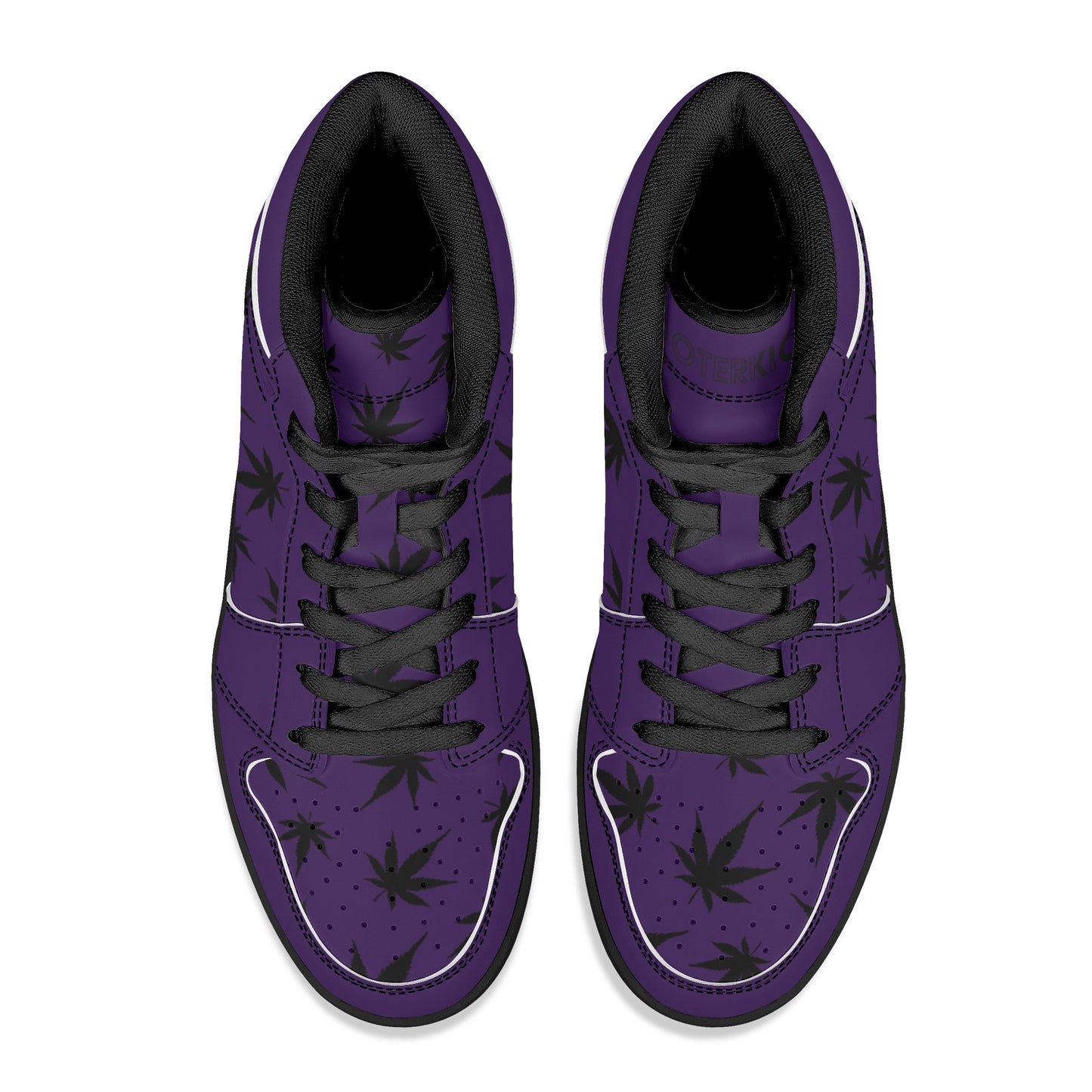 MaryJane Purple Black Cannabis High Top Leather Sneakers