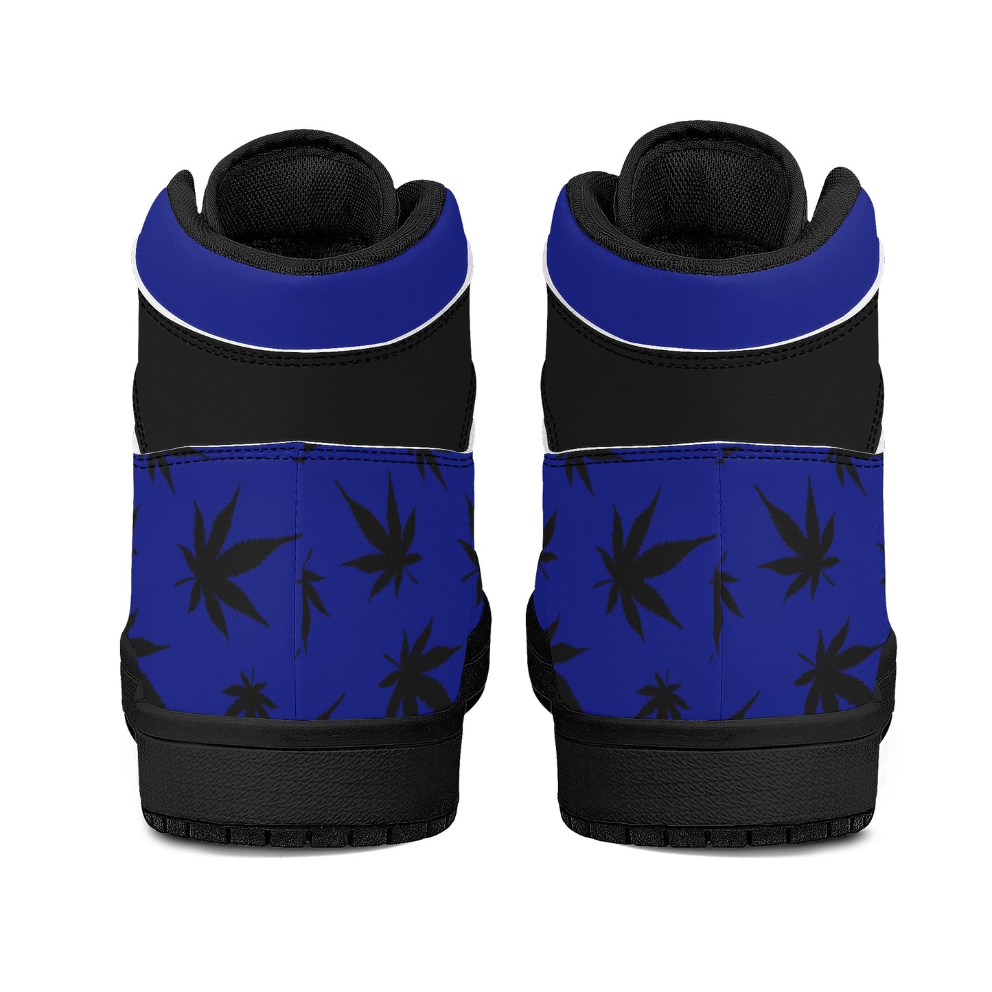 MaryJane Blue Black Cannabis High Top Leather Sneakers