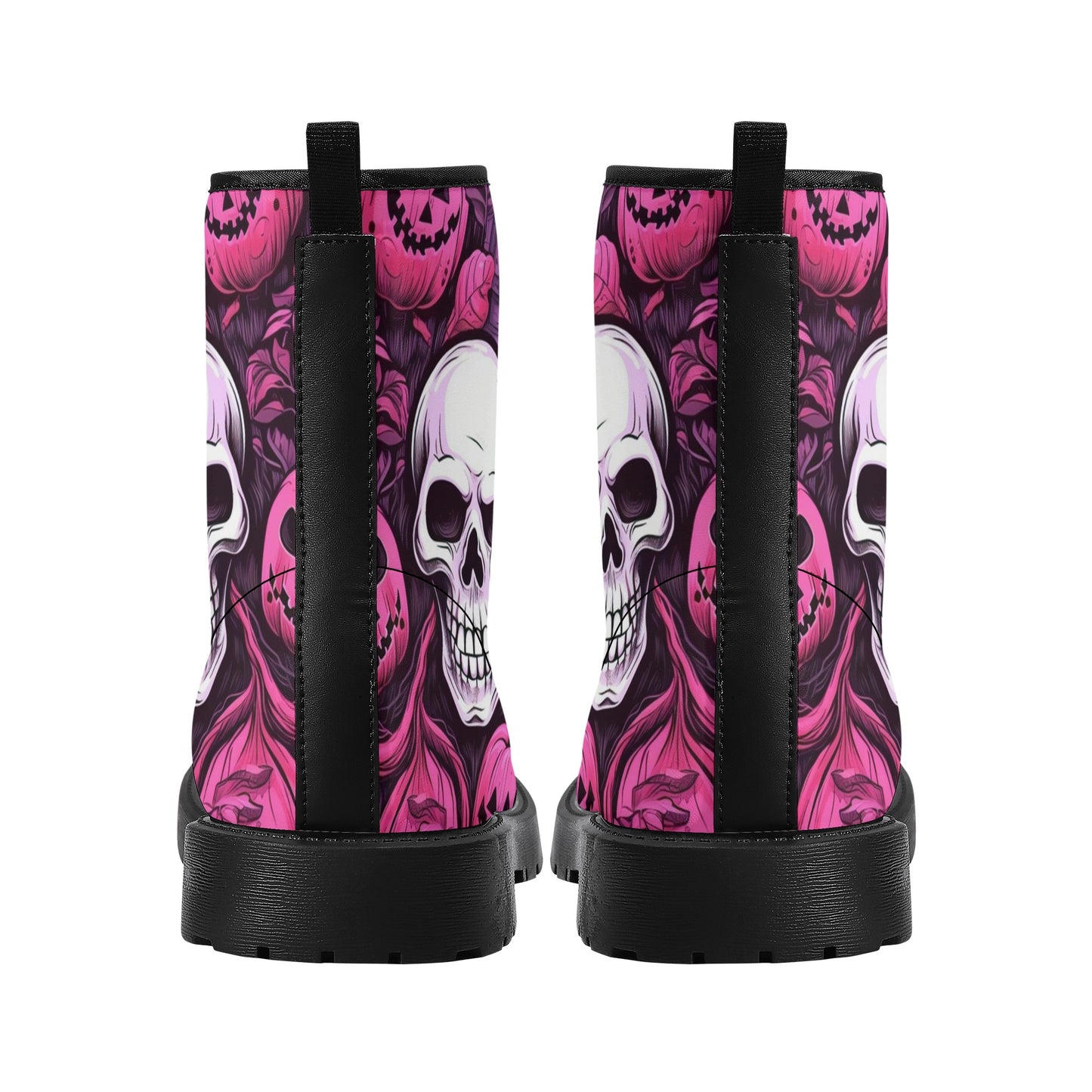 Pinky Scary Skeletons Leather Boots