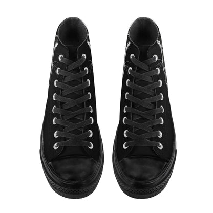 Are You Kitten Me? Classic Black High Top Canvas Shoes